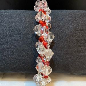 Handmade Red and Clear Bracelet